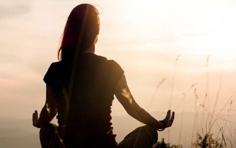 Woman practicing yoga